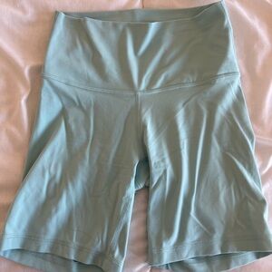 TNA High-Waisted Blue Bike Shorts with Smooth Stretch
